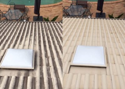 Before and after - roof tile cleaning
