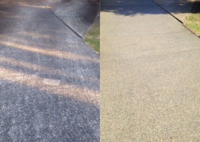 Before and after driveway clean